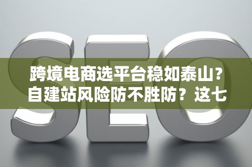 跨境电商选平台稳如泰山?自建站风险防不胜防?这七招破解困局! 跨境电商选平台稳如泰山?自建站风险防不胜防?这七招破解困局!